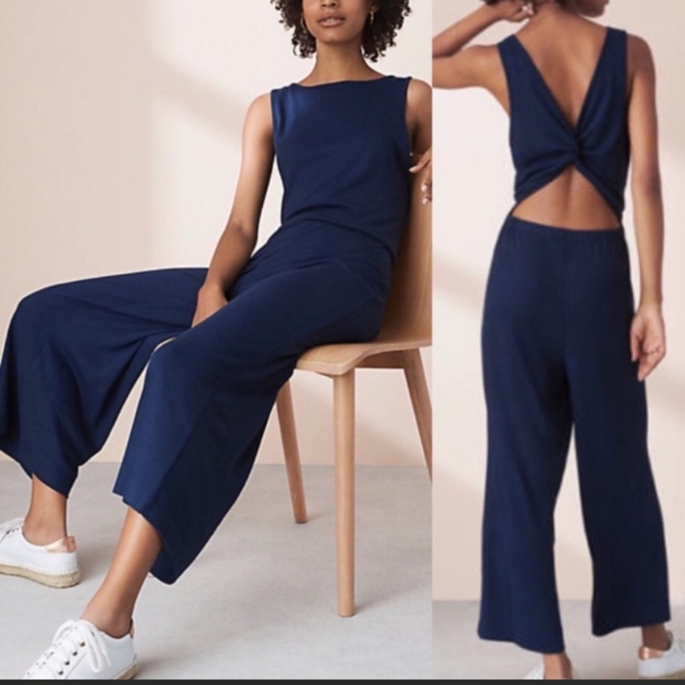 LOU & GREY | Navy Twist Back Jumpsuit